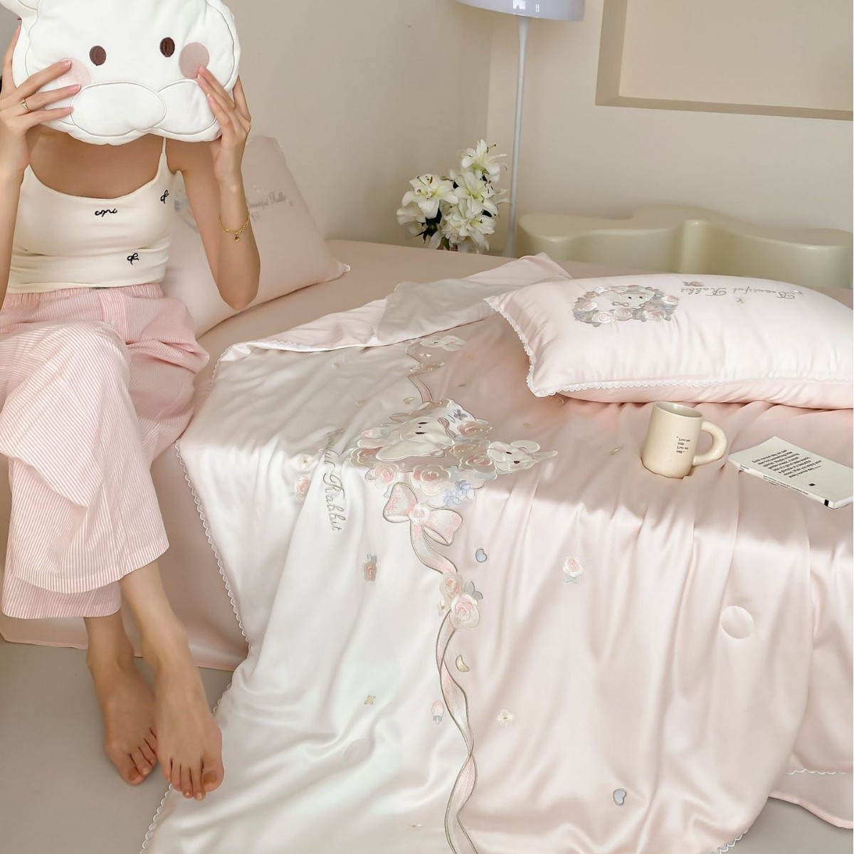 5.12【迅速な発送】ガーリー 夏 60S ランキング天絲 エアコン用 4点セット 子供用 ひんやり 夏掛け布団 薄掛け布団 プリンセス風