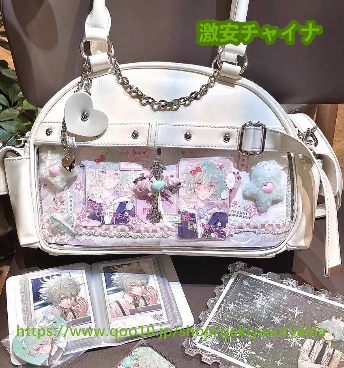 痛バッグ　痛バ　ハンドバッグ　 ショルダーバッグ 　缶バッジ入れ　推し活　推しグッズ　推しごと　病みかわ　地雷系　ロック　量産型 Lolita