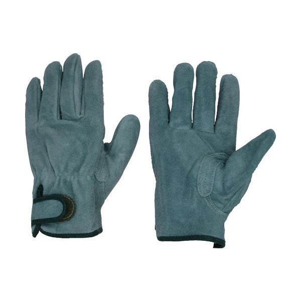 （まとめ）東和コーポレーション ビニスター 牛床革 オイル加工 マジック付 グレー 1双[x3]