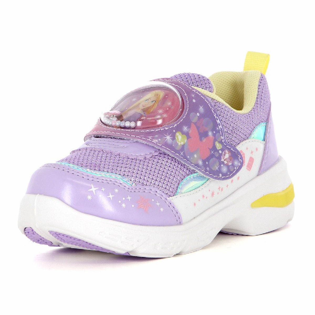 キッズ スニーカー 光る靴 子供靴 女の子 男の子 抗菌 防臭 軽量 軽い 面ファスナー マジックテープ LED プリンセス キャラクター 白 黒 靴 シューズ DDN C1365LE