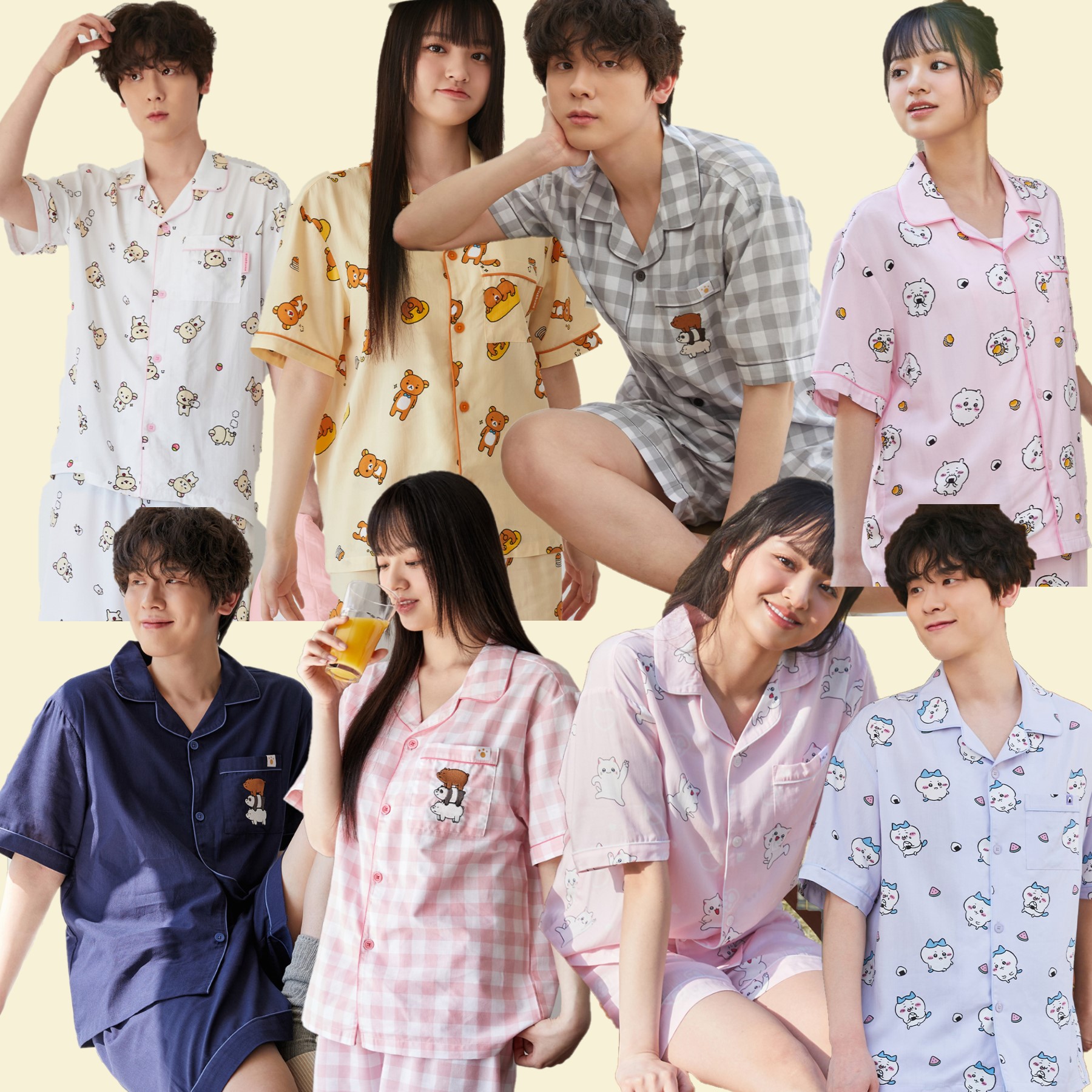 24S/S 韓国人気カジュアルパジャマコレクション/キャラクターパジャマ/カップルパジャマ