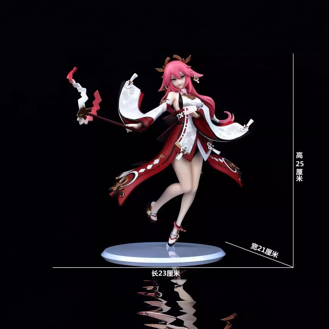 ゲーム周辺gk稲妻城鳴神大社巫女八重神子像模型置物箱入りフィギュア