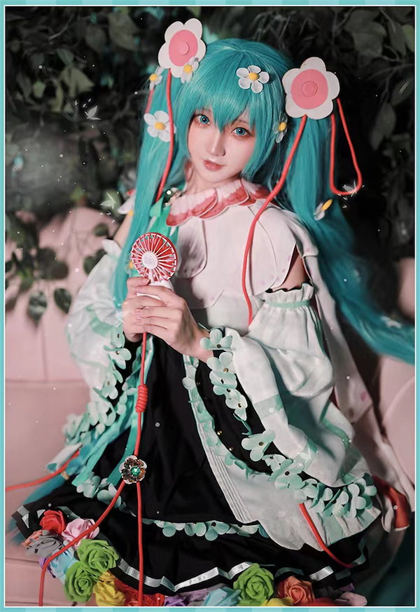 初音ミク　中華　キョンシー　コスプレ衣装　ウィッグ追加可ロリィタ