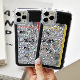 グリッター スマホケース 韓国 note10plus ケース シリコン 透明 飛行機 チケット 海外