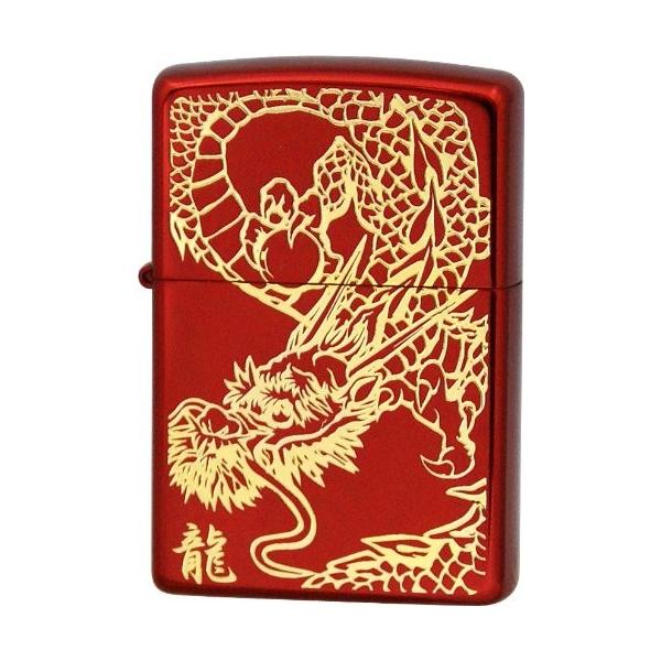 ZIPPO(ジッポー) DRAGONシリーズ 片面エッチング レッドイオンコーティング RED DRAGON(G)
