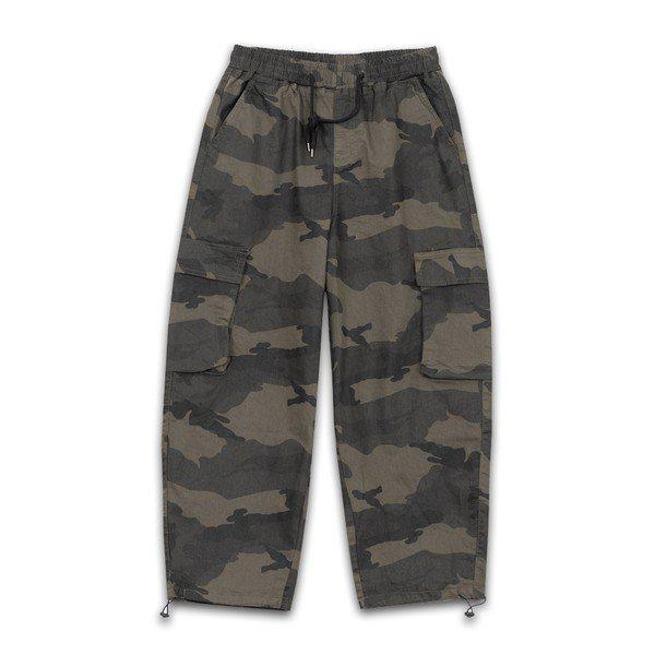 ミリタリーカモワイドカーゴポケットコットンスパンバルーンバンディングパンツ_P374766053