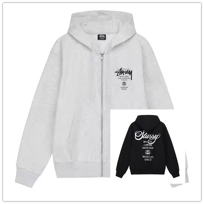 STUSSY WORLD TOUR ZIP HOOD 3973713 スウェット パーカー 並行輸入品
