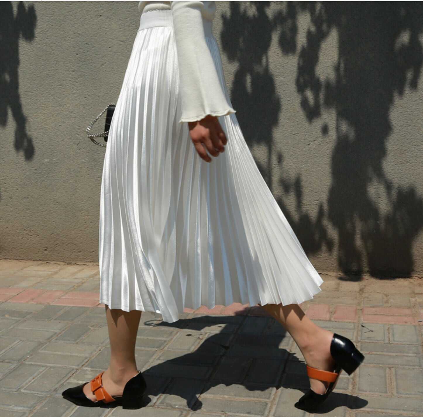 ボトムス ボトム おすすめ おしゃれ お洒落 激安 安い プチプラ スカート プリーツ スカート ロング スカート ハイ ウエスト ストレッチ Ａライン ミモレ 丈 ポリエステル lbot0