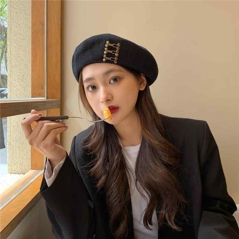 秋冬 コーデ レディース ファッション オシャレ アイテム カワイイ シンプル 大人カワイイ ミルク ベレー帽 レトロ ヘッド 帽子