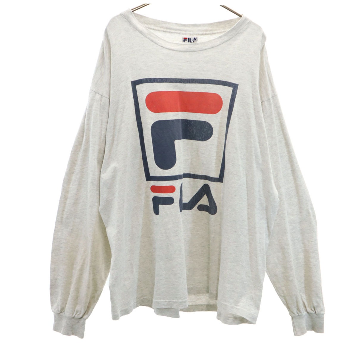 90s USA製 オールド 長袖 Tシャツ L グレー ロンT メンズ 古着