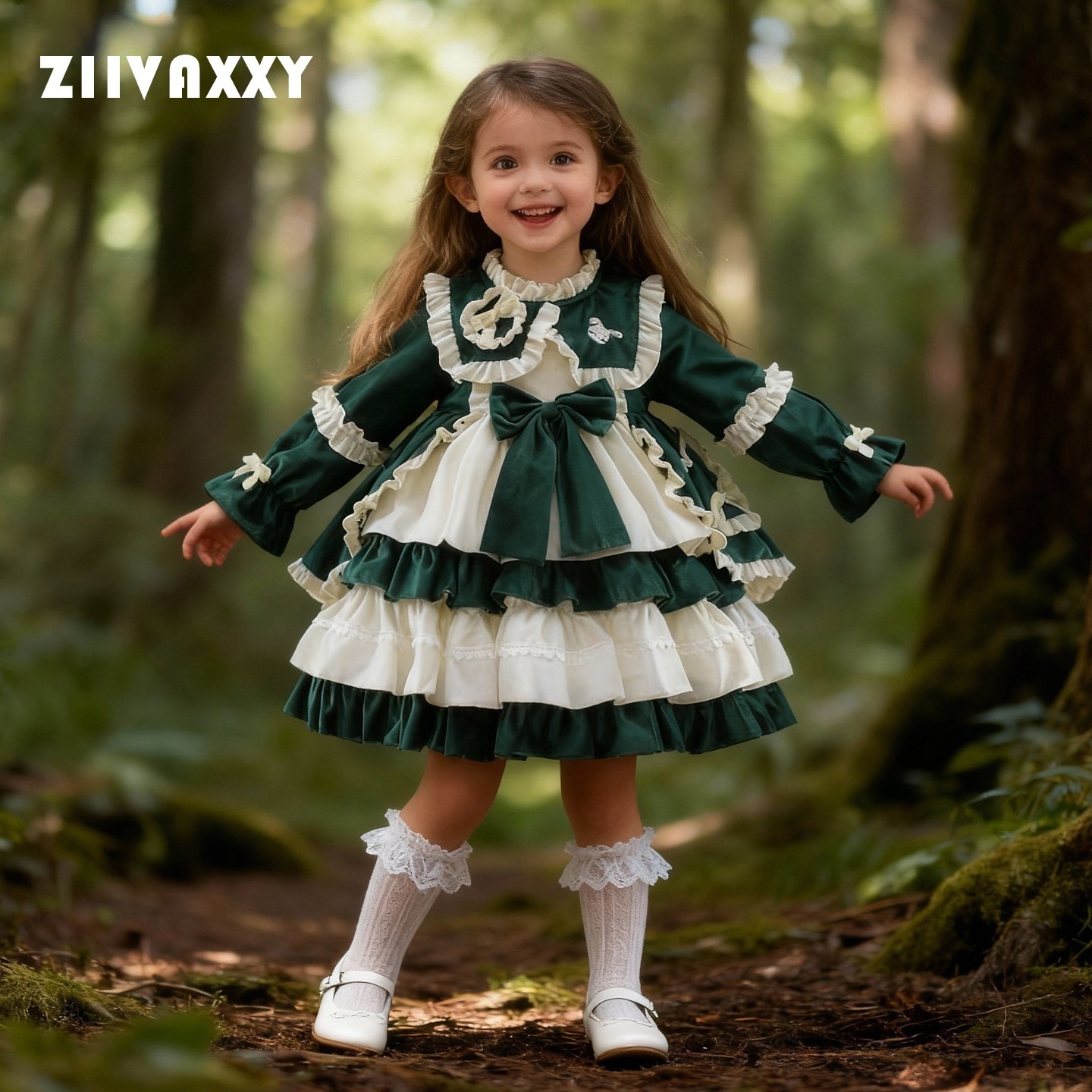ロリータ女児秋冬新作おしゃれワンピース 子供ドレス リボンガールプリンセスドレス 発表会 七五三 卒園式 入学式