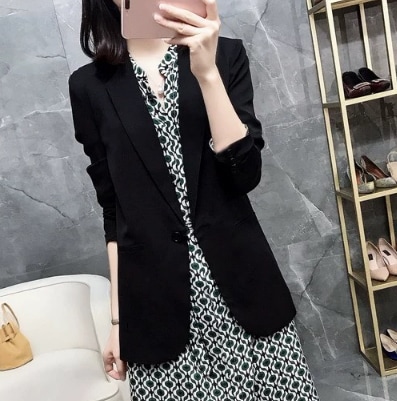 レディース ジャケット アウター 上着 ミドル丈 7分袖 襟付き スリム 細身 ポケット 大人可愛い きれいめ シンプル カジュアル 上品 おしゃれ かっこいい クール エレガント ベーシック 清潔感