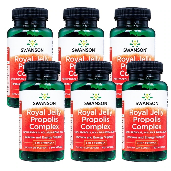 スワンソン　ローヤルゼリー プロポリス コンプレックス 60錠 6本　Swanson Royal Jelly Propolis Complex 海外直送日時指定不可 ヤマト国際便発送