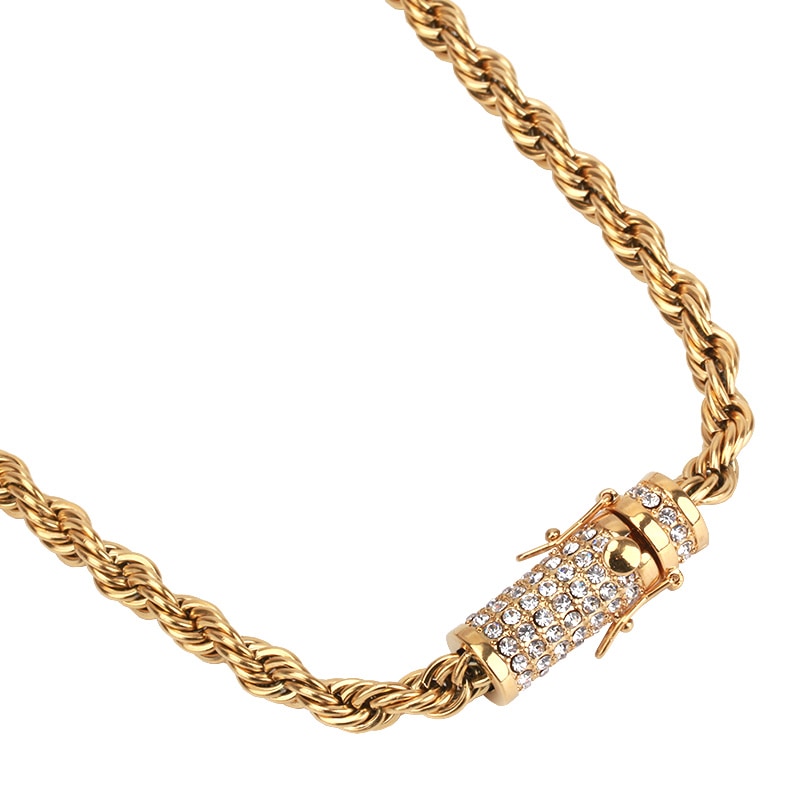 ステンレス パヴェネックレス [n345]