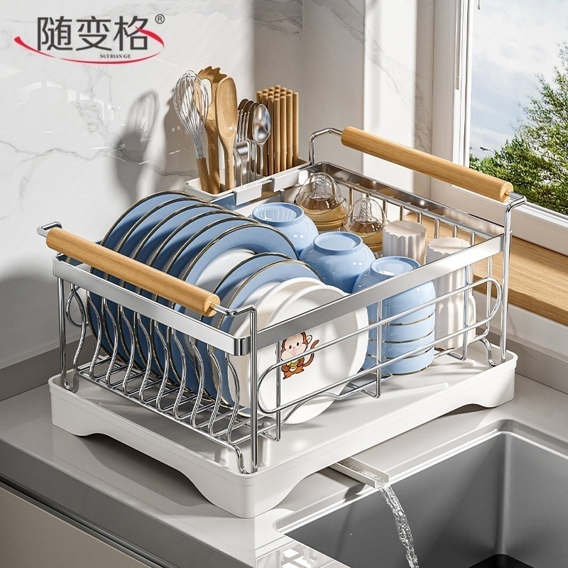 [即納]いまだけの超SALE！ 食器用排水ボウルラック 家庭用多機能排水バスケットボウルラック キッチンラック ステンレススチール製食器収納ラック 品質良い!