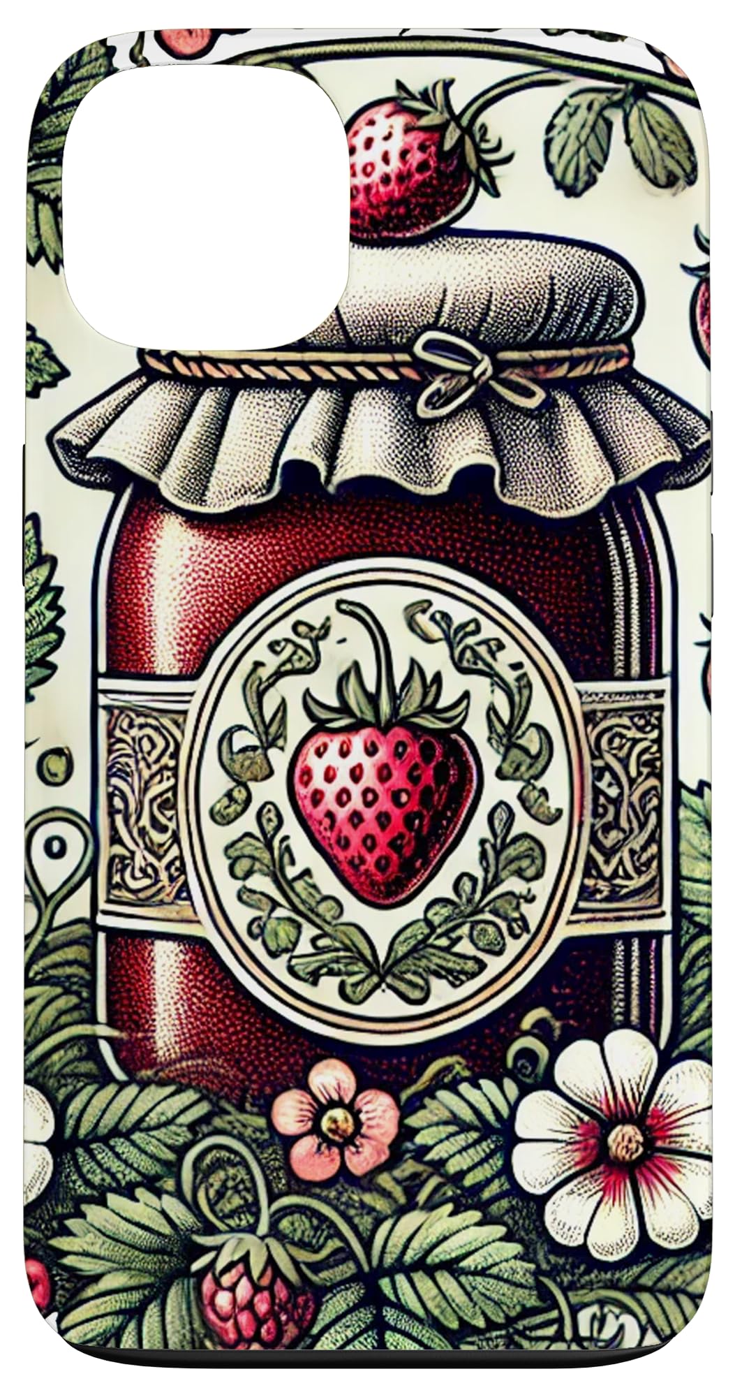 iPhone 13 イチゴジャム イラスト かわいい コテージコア フルーツ スマホケース