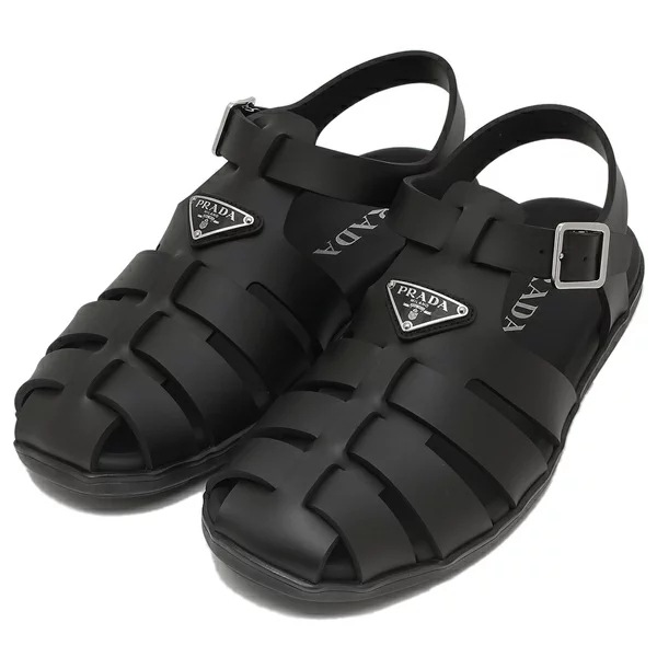 サンダル フィッシャーマンサンダル トライアングルロゴ ブラック メンズ 2X3119 3LKK F0002