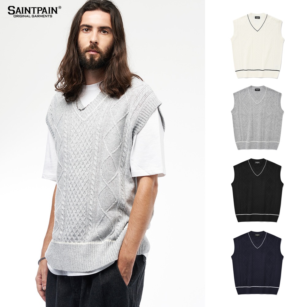 SP SOFT FISHERMAN KNIT VEST-4 Color