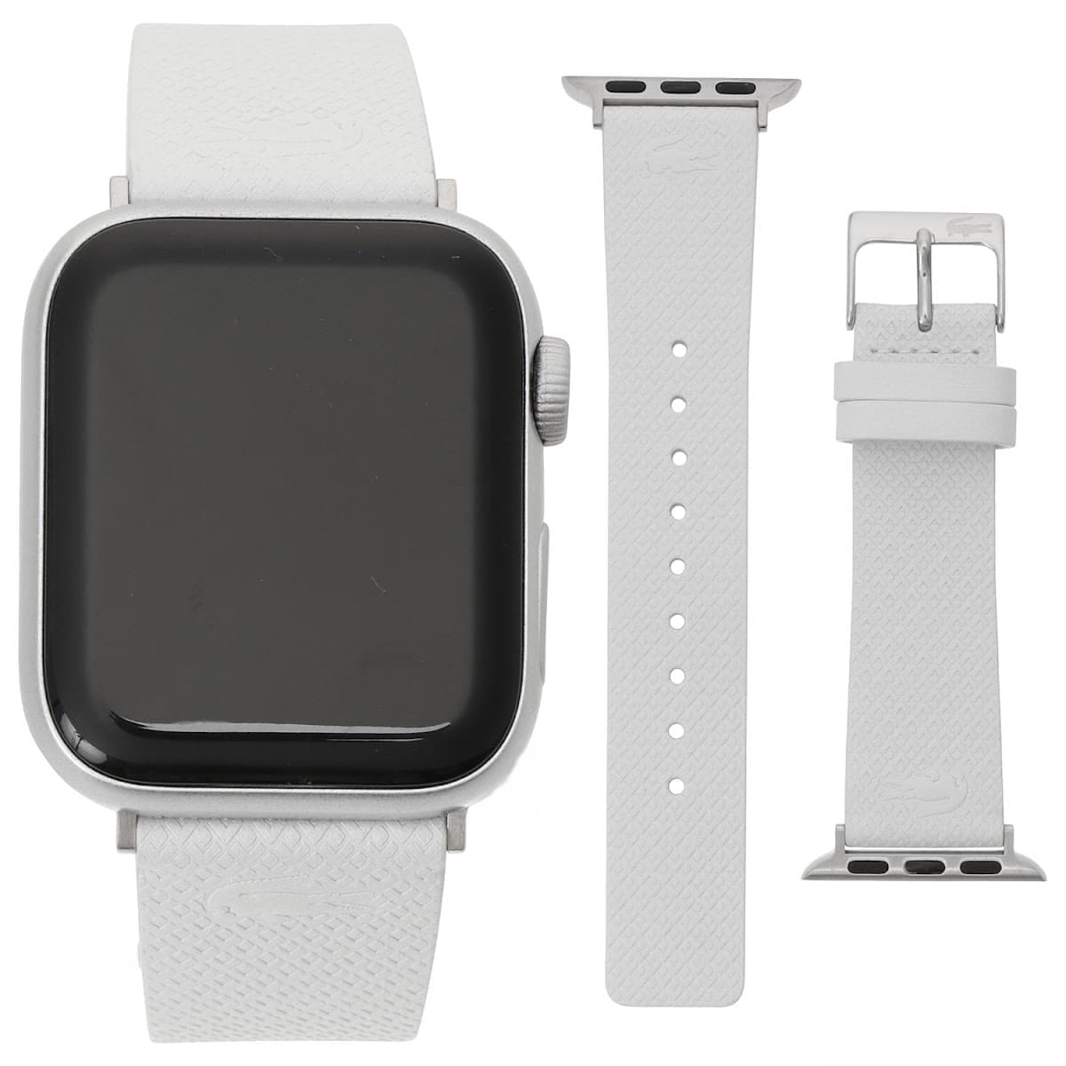 ラコステ アップルウォッチ用 ストラップ 替えベルト LACOSTE レディース メンズ ユニセックス 【38mm/40mm/41mm ケース対応 ベルトのみ】エンボスレザー ベルト ホワイト 交換