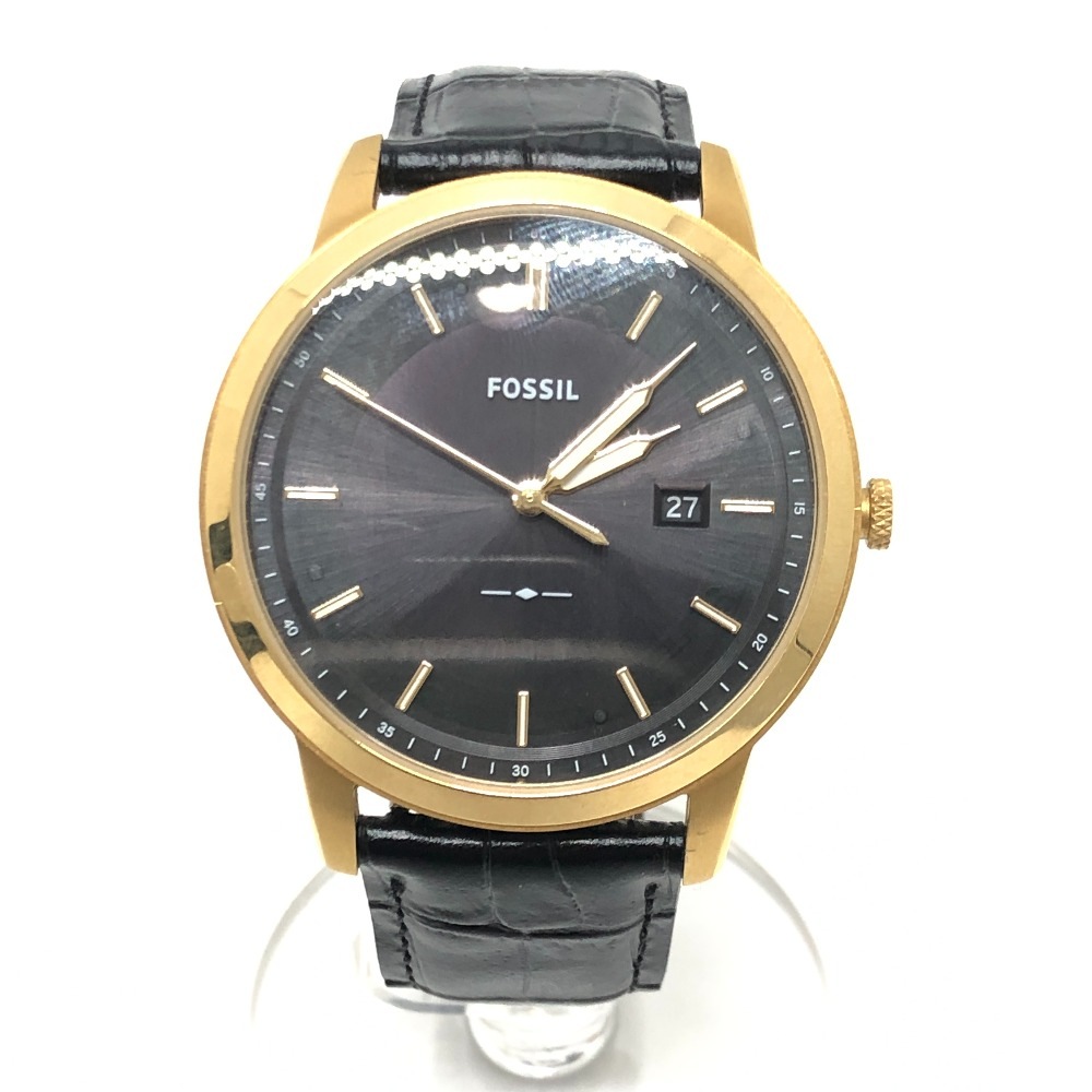FOSSIL フォッシル 腕時計 FS5840 ソーラー アナログ ウォッチ 時計 レザーベルト ラウンドフェイス GP ゴールド
