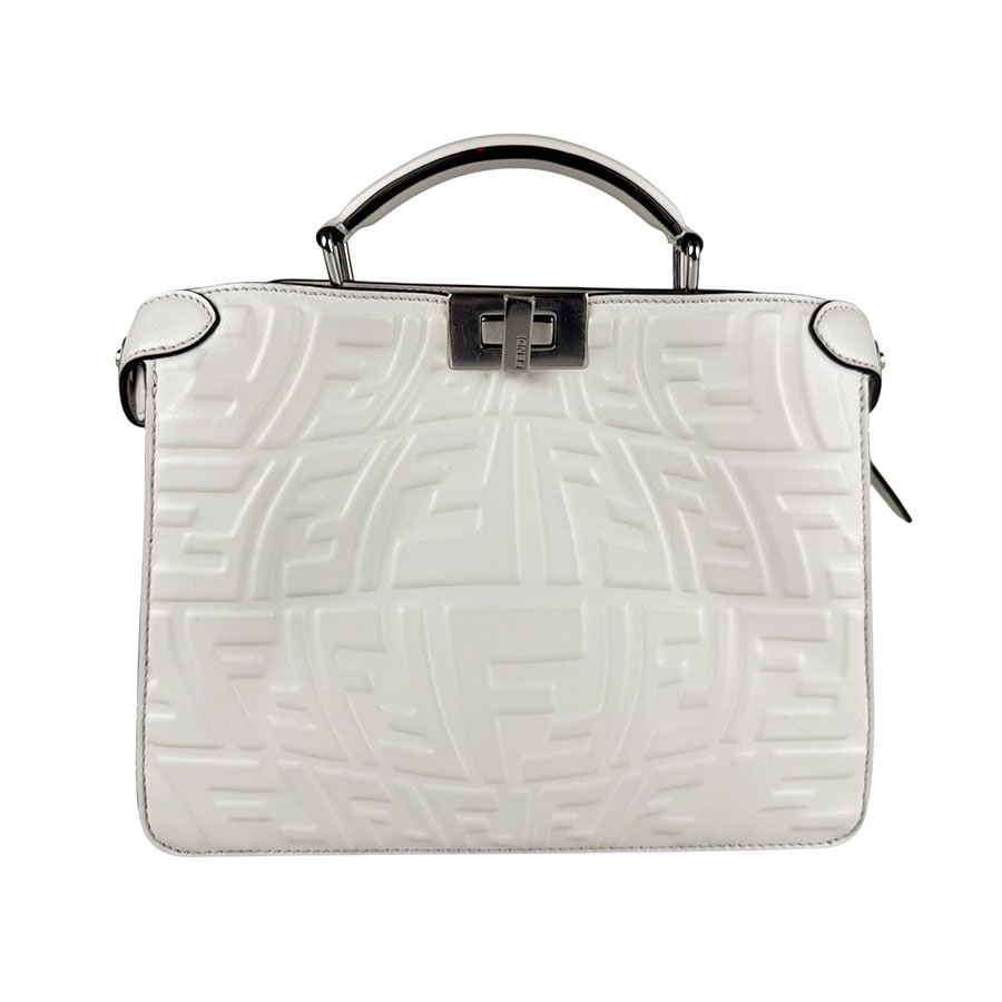 フェンディ FENDI ハンドバッグ ショルダーバッグ ピーカブー アイシーユー レザー ホワイト メンズ 7VA530 AFSP z7170