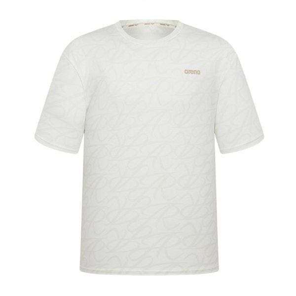 男性用ビーチトップス アリス リラックスフィット 半袖ラッシュガード (A6SM1RR01WHT)