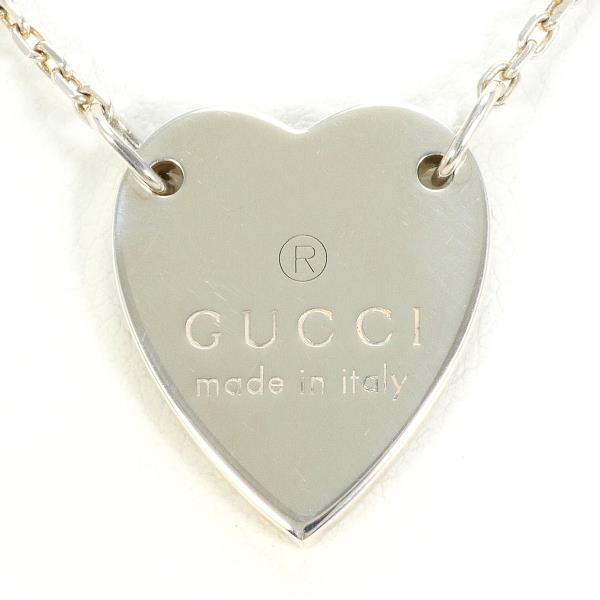 グッチ ハートプレート シルバー ネックレス 箱 袋 約47cm ジュエリー 中古