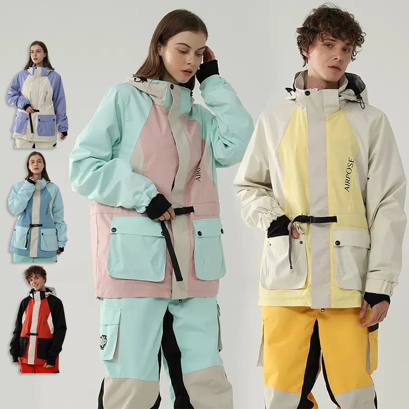 スノーボードウェア レディース メンズ ジャケット 単品 スキーウェア アウター スノボウェア 男女兼用 配色 切り替え