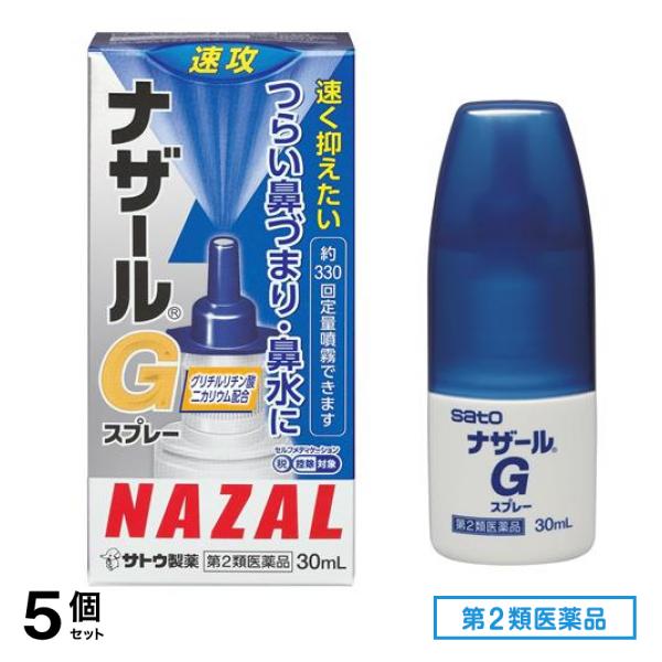 第２類医薬品 ナザールGスプレー 鼻炎用点鼻薬 30mL 5個セット