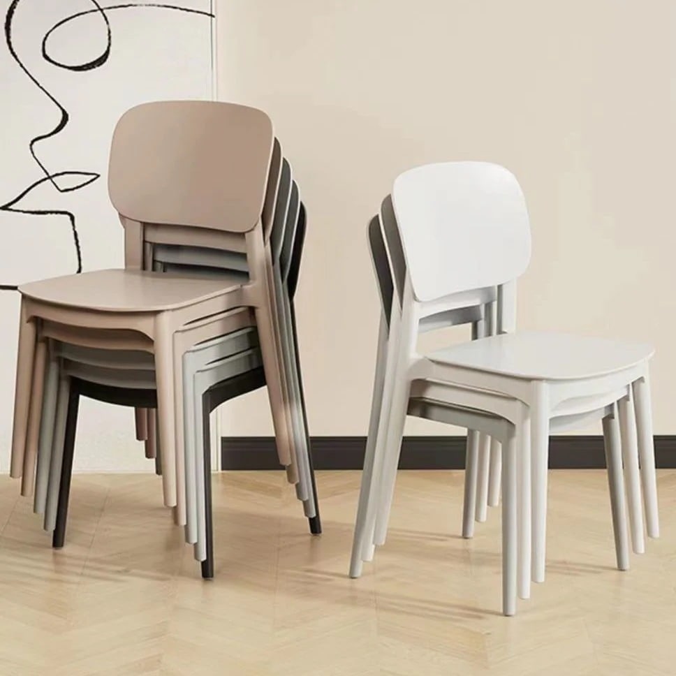 プラスチックスツール椅子背もたれスツール家庭用厚い成人寮丈夫学生机客レストラン椅子