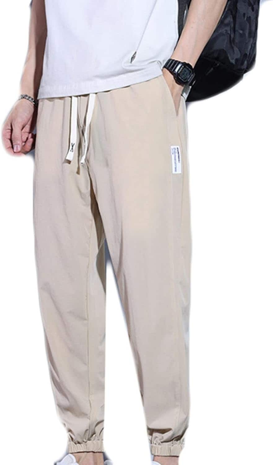 ロングパンツ 速乾 ジョガーパンツ M~4XL ドライズボン 夏 メンズ パンツ 涼感 アイスタッチ 涼しい 通気 ソフト 9分丈 スポーツパンツ カジュアル かっこいい シンプル オシャレ