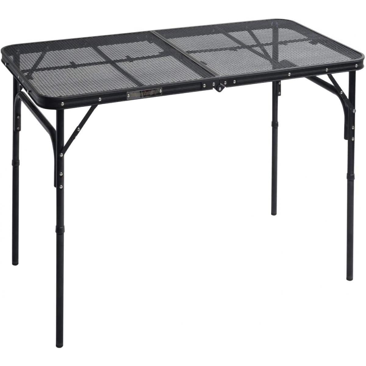 アウトドアテーブル キャンパーズコレクション 山善 メッシュテーブル キャンプ テーブル 折りたたみ式 軽量 高さ調整(2段階) ブラック タフライト TLT-1260