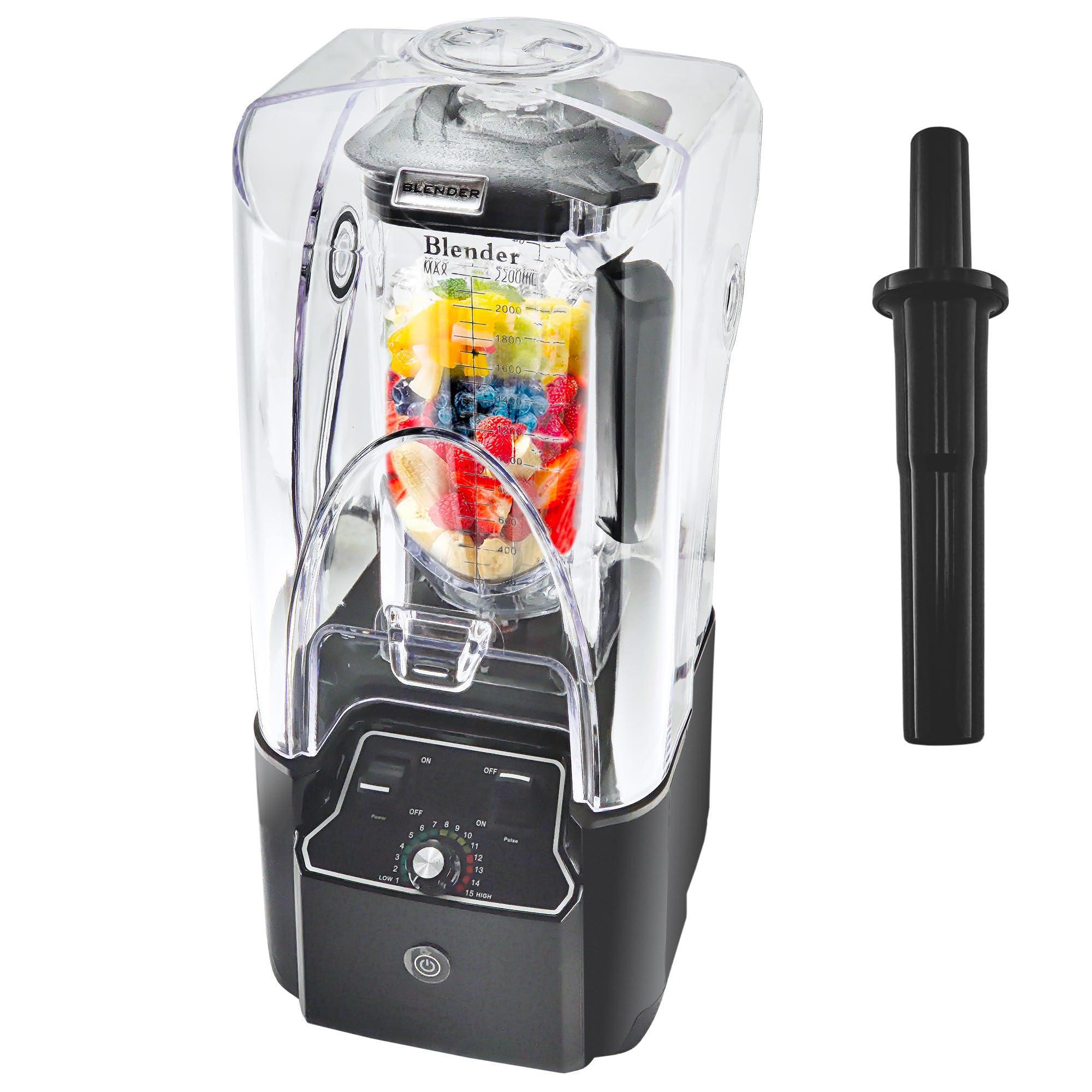 Iproods ミキサー 2.2L 大容量 ブレンダー 多機能 一台多役 攪拌棒付き 2200W 30000rpm/min 果物 野菜 氷も砕ける お手入れ簡単 家庭用 業務用