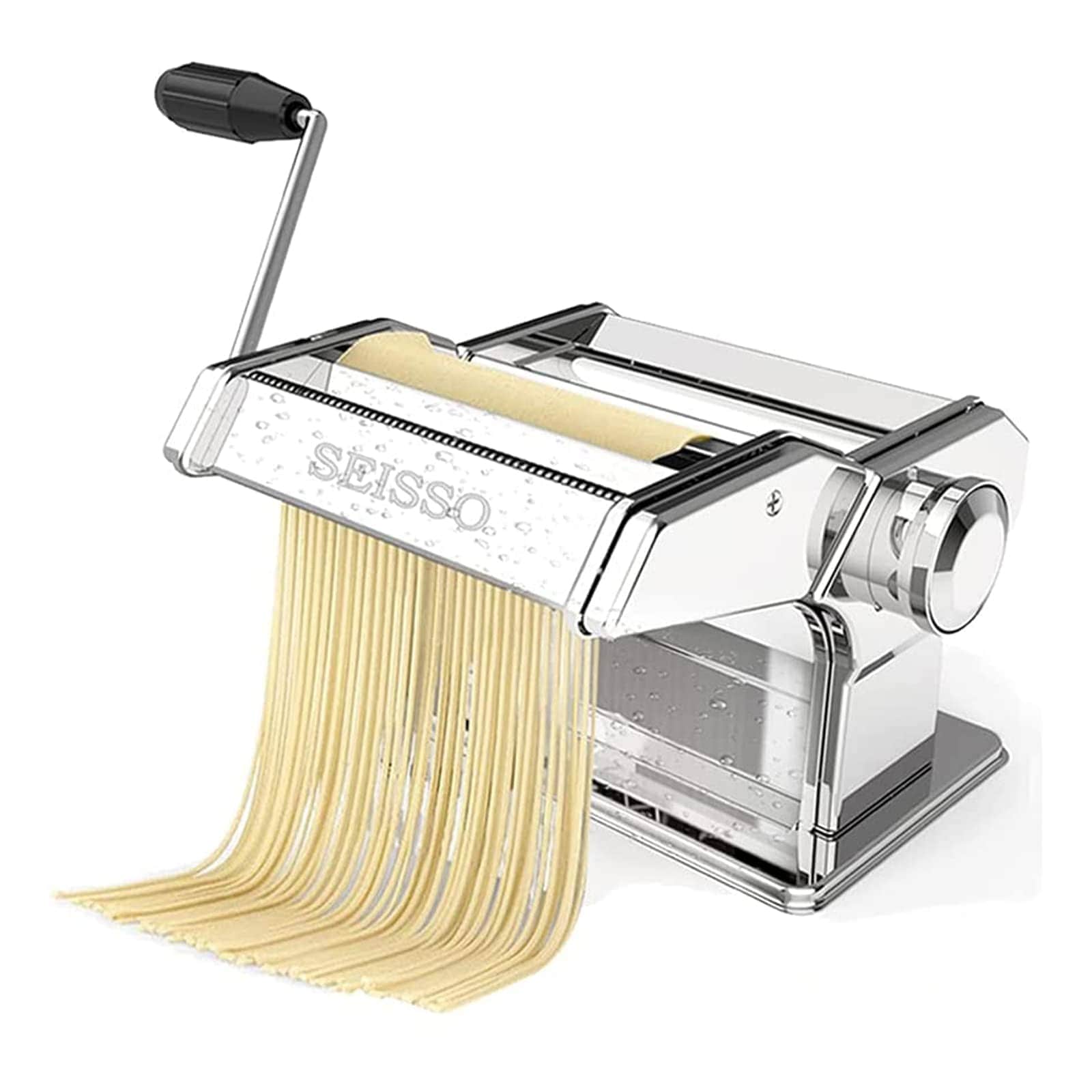 パスタマシン 製麺機 分離式 お手入れ簡単 ヌードルメーカー 厚さ幅調節可能 2種類カッター ステンレス製 テーブルに固定 食品級 衛生 家庭/業務兼用 切り幅 1.5mm / 6.5mm