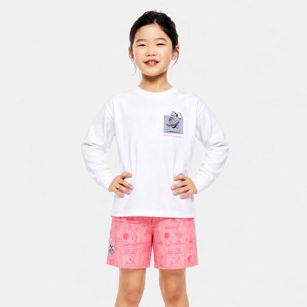 [] PNTS キッズ スヌーピー ルーズフィット ラッシュガード ホワイト (B6SKWRG352WHT)