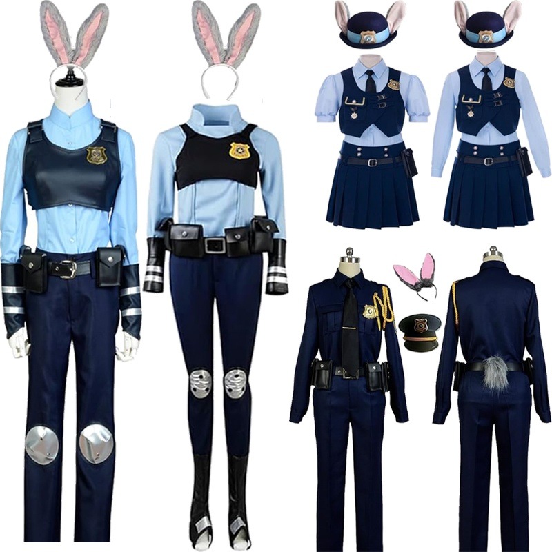 5種類 ジュディ コスプレ 衣装 ジュディ・ホップス コスプレ 警察服 警察官 撮影用 ハロウイン クリスマス コスチュー 帽子＆カチューシャ付き