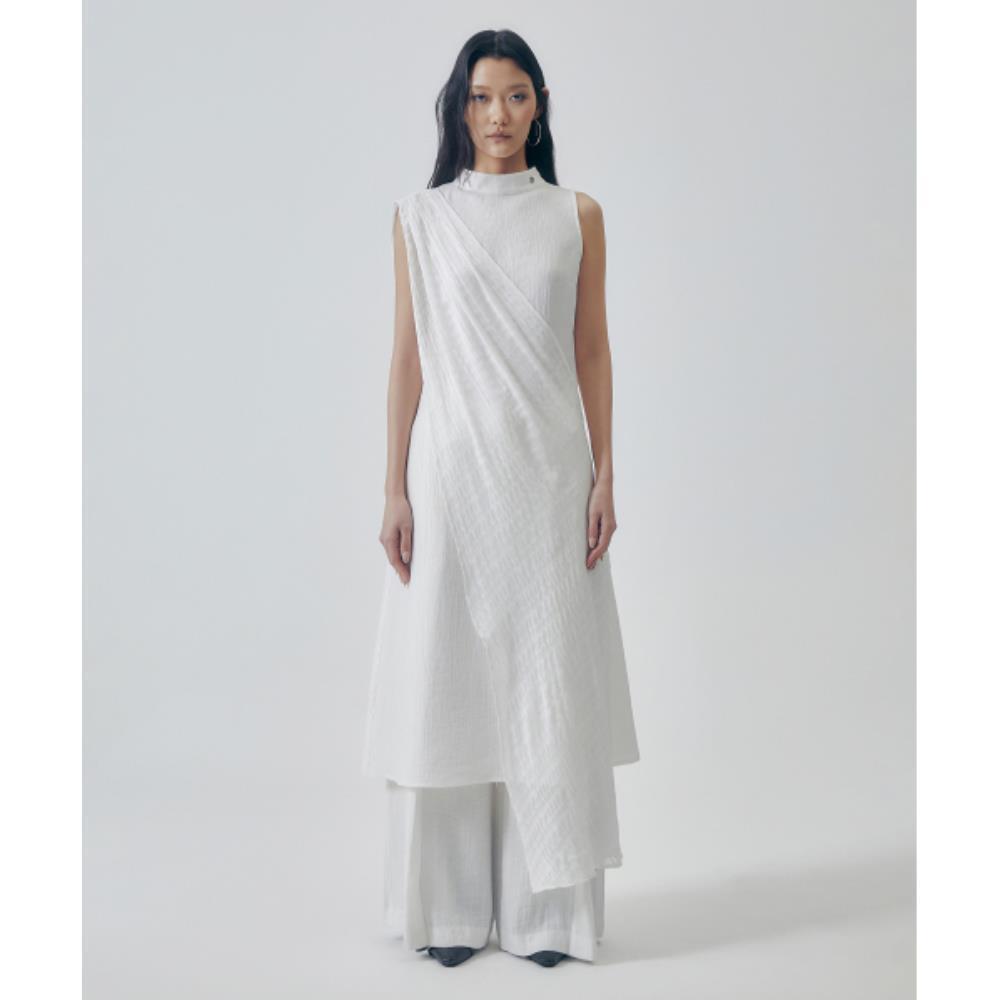 TREEMINGBIRD DesertInspired Layered Cotton Dress White