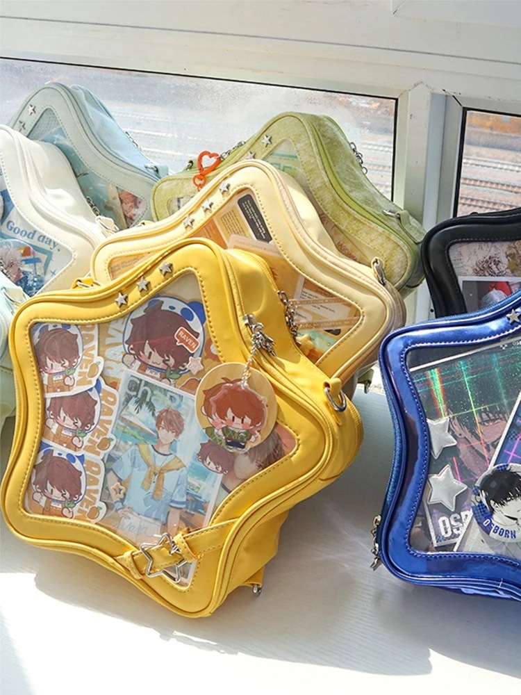 痛バ 痛バッグ 痛バッグデイリーpuショルダークロスボディ五芒星かわいい透明女性期間限定で30％オフの価格です