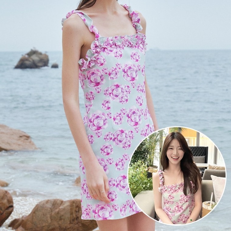 シン ジヨン着用 / ツーザ ムーン フラワーワンピース(ミント)韓国人気ブランド 夏ワンピース 韓国ファッション