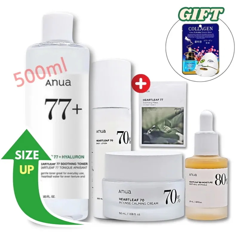 [ドクダミ3~4種セット] (大容量 化粧水 500ml＋美容液＋乳液＋クリーム)ドクダミ保湿鎮静 セット + ドクダミ77 スージングマスクパック追加贈呈/ 韓国 コスメ スキンケア 保