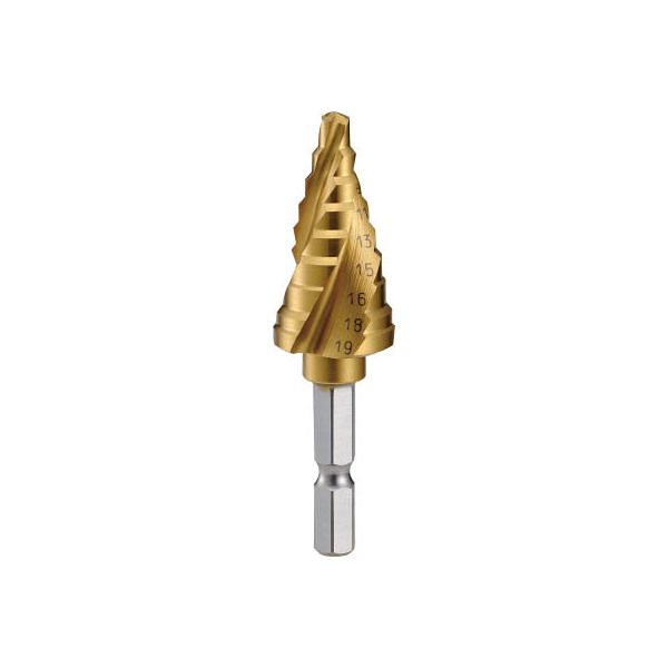 3SNMS19G 六角軸ステップドリル 3枚刃チタンコーティング 5～19mm メーカー直送