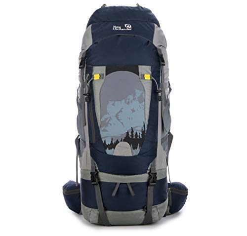 リュック・デイパック UNISTRENGH 80L Waterproof External Aluminum Tube Frame Hiking Backpacks Tear-Resistance Lightweight