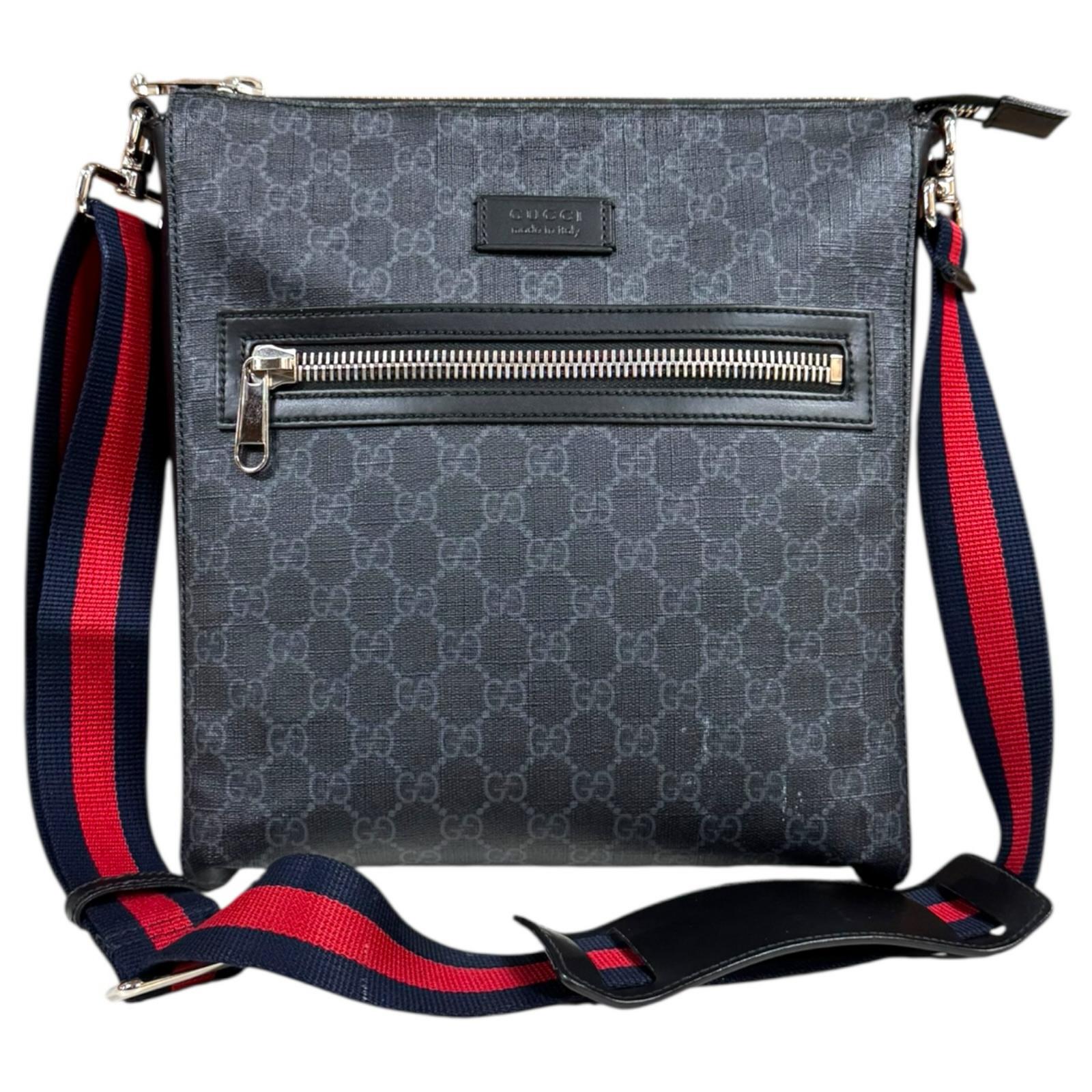グッチ GGスプリーム ショルダーバッグ GGスプリームキャンバス 474137 ブラック GUCCI 中古