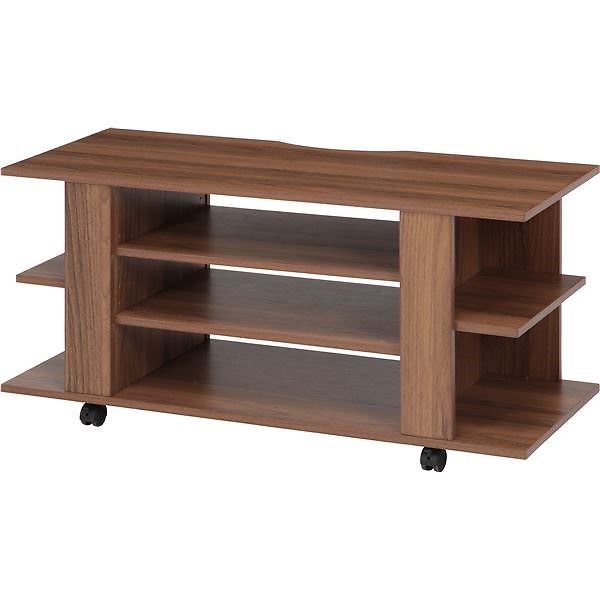 テレビボード/テレビ台 ミディアムブラウン 幅100cm 26型42型対応 収納棚 キャスター付き ルーク