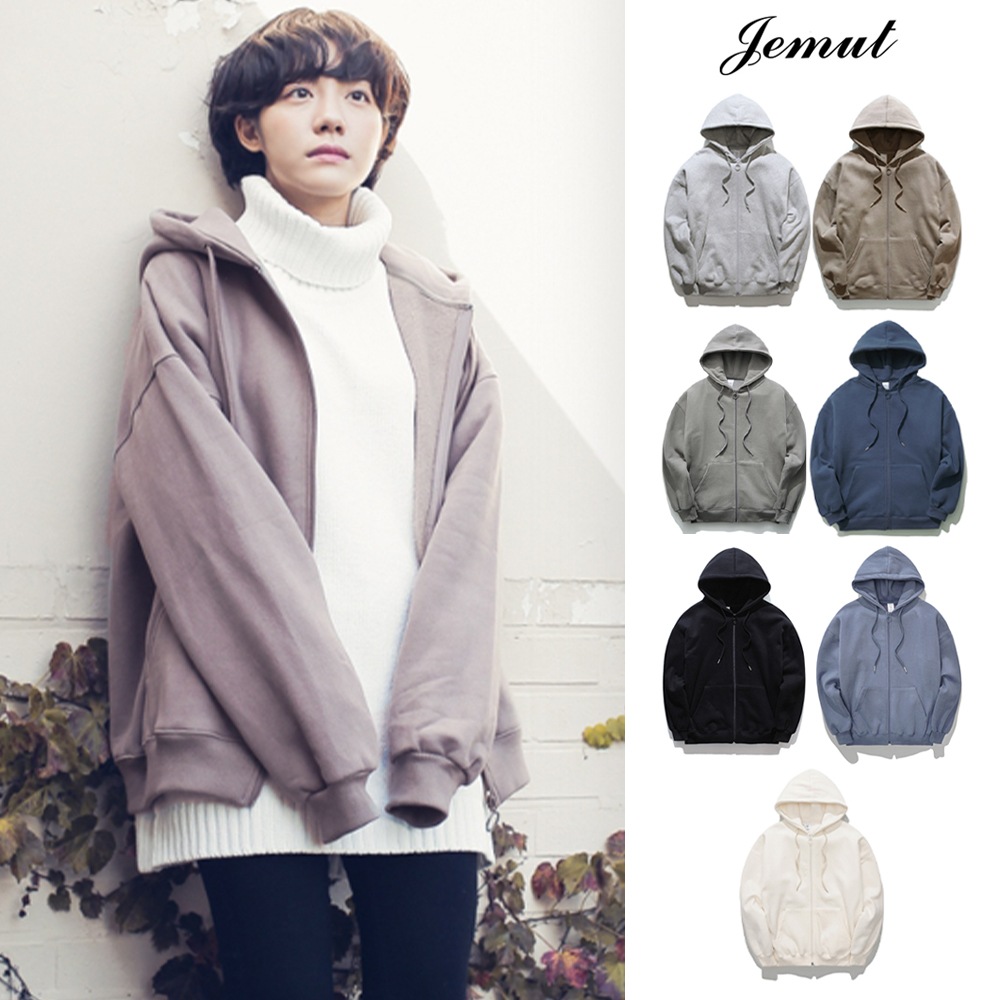 [JEMUT] High fleece hood zip-up
