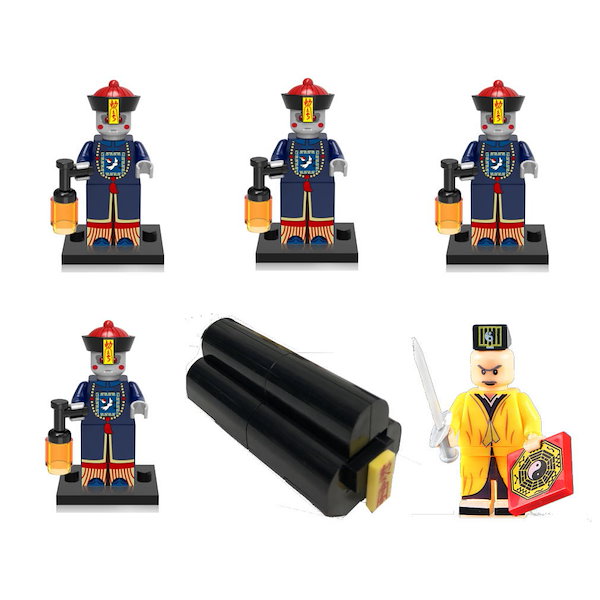 Qoo10] ミニフィグ キョンシー 4体道士1体棺桶