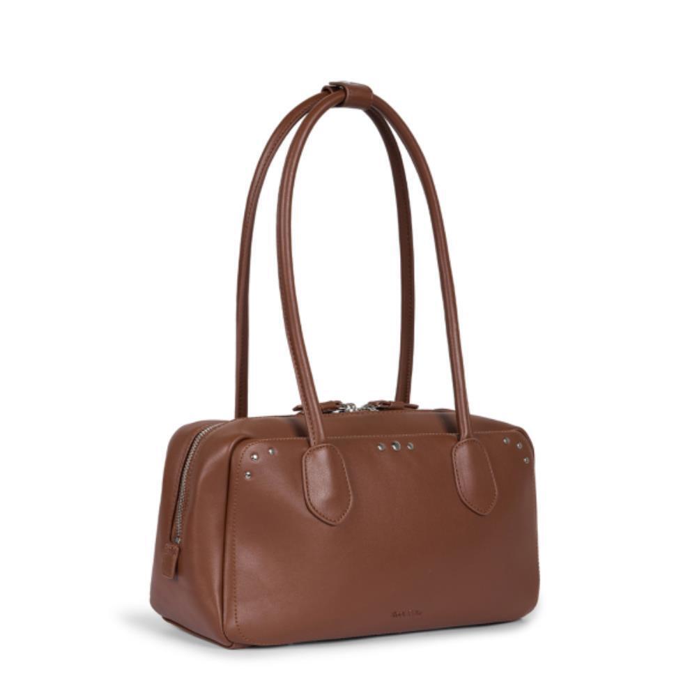 ROCKCAKE Square Leather Stud Middle Bag Brown RC24BG006