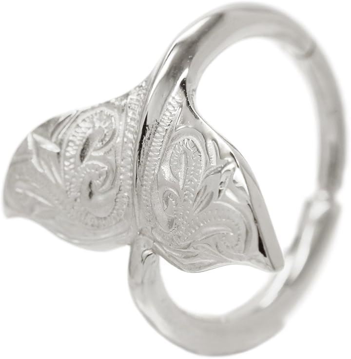 ハワイアンジュエリー ホエールテール サージカルステンレス製 低金属アレルギー 1個売り 軟骨用 へリックス フープピアス レディース