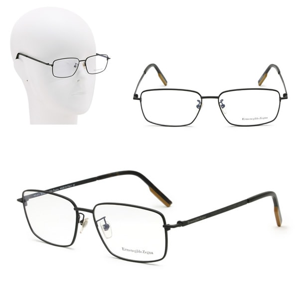 フレームのみ EZ5213-D/V 002 56 Ermenegildo Zegna マットブラック メガネ 眼鏡 ノーズパッド