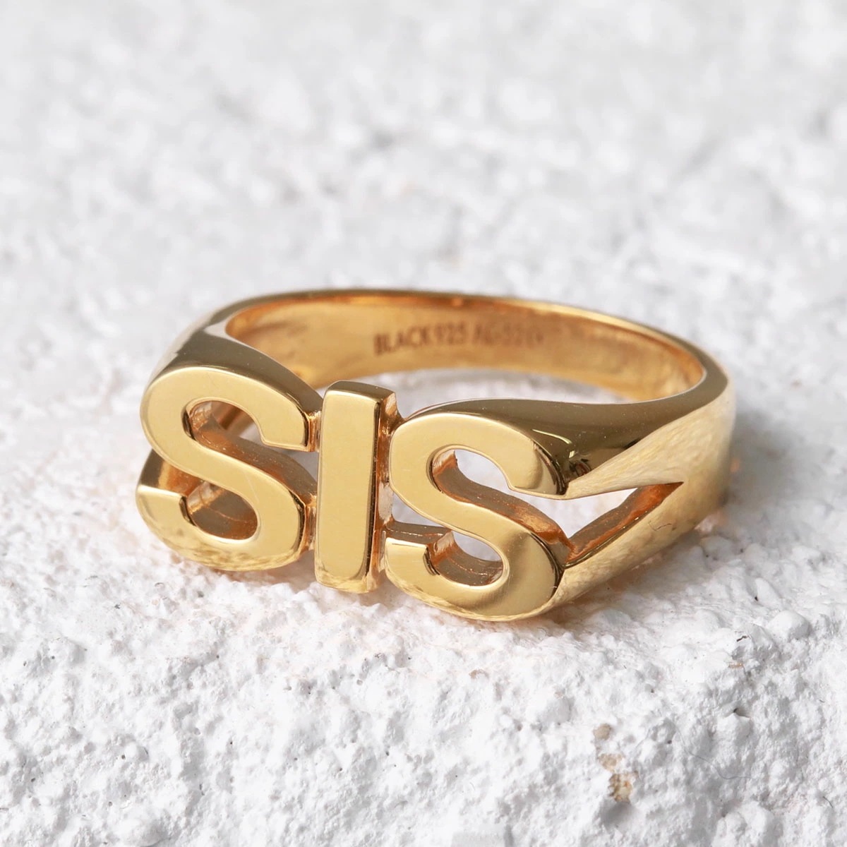 MARIA BLACK マリアブラック リング Sis Ring シス 500407YG レディース シルバー925 指輪 レタリング アクセサリー Gold-HP